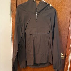 The North Face Dark Olive Green Half-Zip Hooded, Water Resistant Anorak